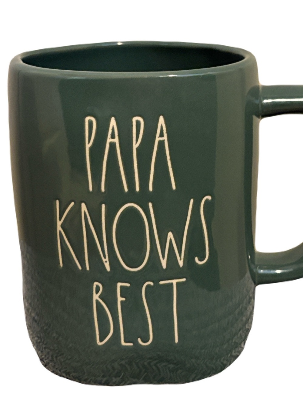 Rae Dunn Green "Papa Knows Best" Ceramic Mug
